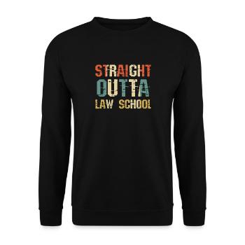 Law Straight Outta Law School Lawyer - Unisex Sweatshirt - black - Front - Alina (178cm) & Michal (187cm)