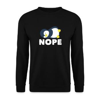 Nö Winter Arktischer Seevogel Pinguin - Unisex Pullover - Schwarz - Vorne - Alina (178cm) & Michal (187cm)