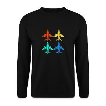 Pilot Airplane - Unisex Sweatshirt - black - Front - Alina (178cm) & Michal (187cm)