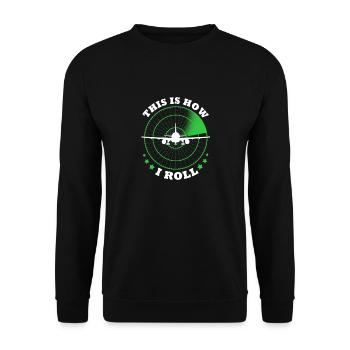 Pilot Airplane - Unisex Sweatshirt - black - Front - Alina (178cm) & Michal (187cm)