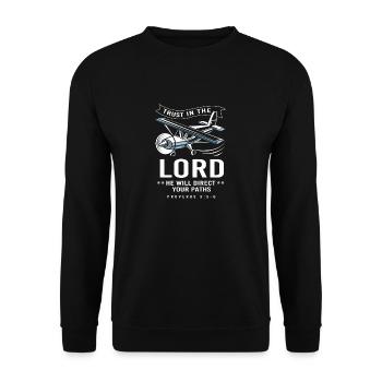 Pilot Airplane - Unisex Sweatshirt - black - Front - Alina (178cm) & Michal (187cm)