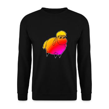 Wolly Sheepling Rainbow Retro wave Gaming - Unisex Pullover - Schwarz - Vorne - Alina (178cm) & Michal (187cm)