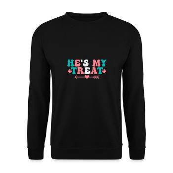 Il est mon régal - Design d’Halloween mignon pour les couples - Sweat-shirt Unisexe - noir - Devant - Alina (178cm) & Michal (187cm)