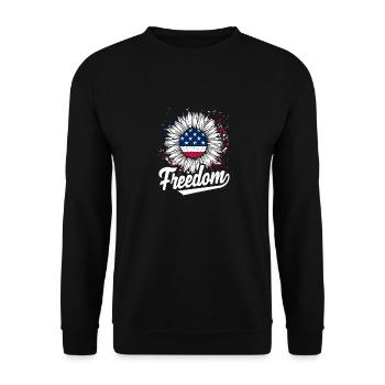 Drapeau Liberty Sunflower USA - Sweat-shirt Unisexe - noir - Devant - Alina (178cm) & Michal (187cm)