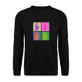 Poignée de paix colorée Pop Art Design - Sweat-shirt Unisexe - noir - Devant - Alina (178cm) & Michal (187cm)