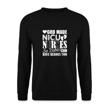 God Made Nicu Nurses - Unisex Sweatshirt - black - Front - Alina (178cm) & Michal (187cm)