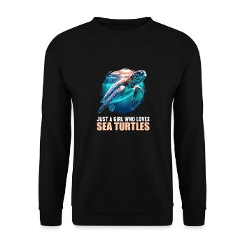 Sea Turtle Meeresschildkröten Meeresschildkröte - Unisex Pullover - Schwarz - Vorne - Alina (178cm) & Michal (187cm)