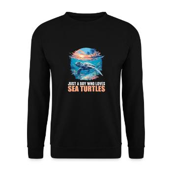 Sea Turtle Meeresschildkröten Meeresschildkröte - Unisex Pullover - Schwarz - Vorne - Alina (178cm) & Michal (187cm)