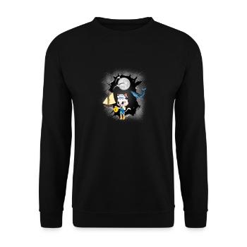 Maritime Cat Cats Enfants Enfant Bateau Marin - Sweat-shirt Unisexe - noir - Devant - Alina (178cm) & Michal (187cm)