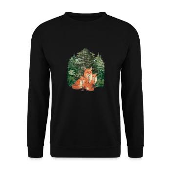 Forêt Animaux de la forêt Habitants de la forêt Renard Renards Nature - Sweat-shirt Unisexe - noir - Devant - Alina (178cm) & Michal (187cm)