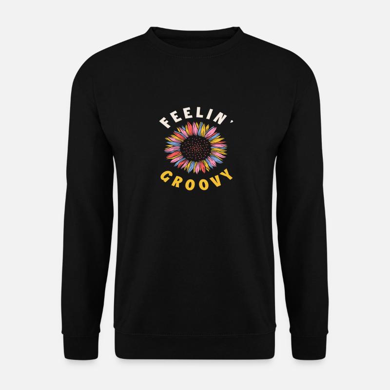 Feelin' Groovy Bunte Sonnenblume - Unisex Pullover - Schwarz