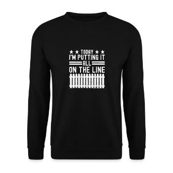 Installateur de clôtures Constructeur de clôtures Installateur de clôtures - Sweat-shirt Unisexe - noir - Devant - Alina (178cm) & Michal (187cm)