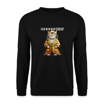 CAT BATHROBE I'M THE - Unisex Sweatshirt - black - Front - Alina (178cm) & Michal (187cm)