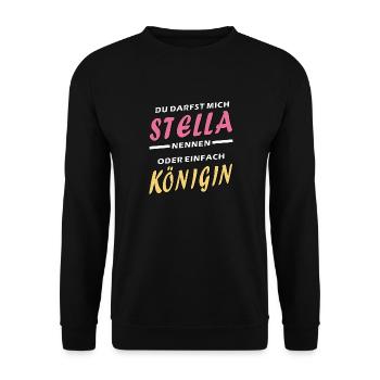 STELLA KÖNIGIN - Unisex Pullover - Schwarz - Vorne - Alina (178cm) & Michal (187cm)