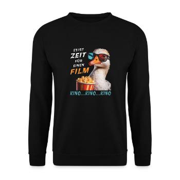 GOOSE C’EST L’HEURE D’ALLER AU CINÉMA - Sweat-shirt Unisexe - noir - Devant - Alina (178cm) & Michal (187cm)