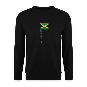 Jamaica Jamaika Rasta Raggea Rastafari Flagge - Unisex Pullover - Schwarz - Vorne - Alina (178cm) & Michal (187cm)