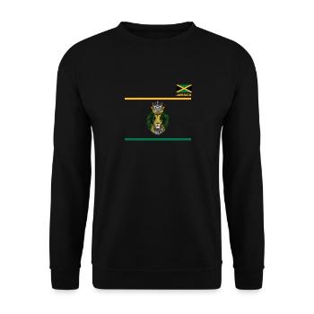 Jamaica Jamaika Rasta Raggea Rastafari Flagge - Unisex Pullover - Schwarz - Vorne - Alina (178cm) & Michal (187cm)