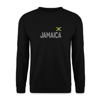 Jamaica Jamaika Rasta Raggea Rastafari Flagge - Unisex Pullover - Schwarz - Vorne - Alina (178cm) & Michal (187cm)