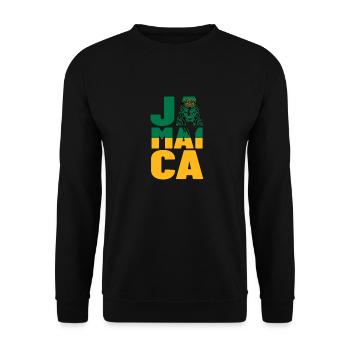 Jamaica Jamaika Rasta Raggea Rastafari Flagge - Unisex Pullover - Schwarz - Vorne - Alina (178cm) & Michal (187cm)
