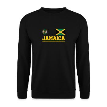 Jamaica Jamaika Rasta Raggea Rastafari Flagge - Unisex Pullover - Schwarz - Vorne - Alina (178cm) & Michal (187cm)