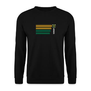 Jamaica Jamaika Rasta Raggea Rastafari Flagge - Unisex Pullover - Schwarz - Vorne - Alina (178cm) & Michal (187cm)