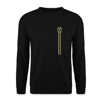 Jamaica Jamaika Rasta Raggea Rastafari Flagge - Unisex Pullover - Schwarz - Vorne - Alina (178cm) & Michal (187cm)