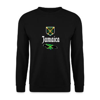 Jamaica Jamaika Rasta Raggea Rastafari Flagge - Unisex Pullover - Schwarz - Vorne - Alina (178cm) & Michal (187cm)