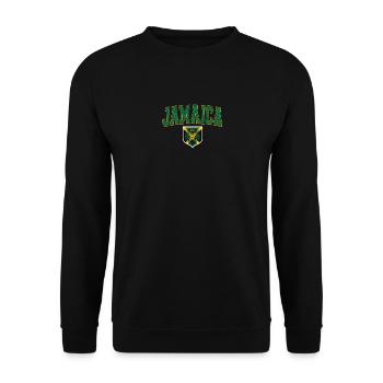 Jamaica Jamaika Rasta Raggea Rastafari Flagge - Unisex Pullover - Schwarz - Vorne - Alina (178cm) & Michal (187cm)