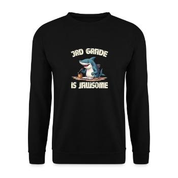 3. Klasse ist Jawsome 300 - Unisex Pullover - Schwarz - Vorne - Alina (178cm) & Michal (187cm)