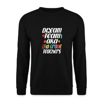 Dream Team AKA Lehrer der 2. Klasse - Unisex Pullover - Schwarz - Vorne - Alina (178cm) & Michal (187cm)