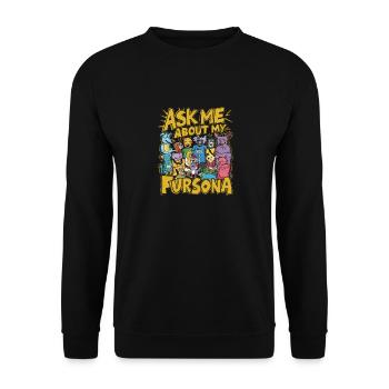 Ask me about my fursona - Unisex Sweatshirt - black - Front - Alina (178cm) & Michal (187cm)