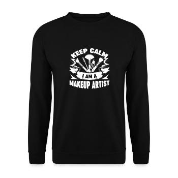 Keep Calm I'm A Makeup Artist - Unisex Sweatshirt - black - Front - Alina (178cm) & Michal (187cm)
