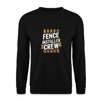 Zauninstallateur Zaunbauer Fence Installer - Unisex Pullover - Schwarz - Vorne - Alina (178cm) & Michal (187cm)