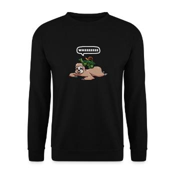 Slothy Napping Wheeeeeee Chilling Sloth - Unisex Sweatshirt - black - Front - Alina (178cm) & Michal (187cm)