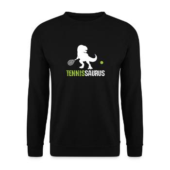 Sport Racket Tennissaurus Racquet Tennis - Unisex Sweatshirt - black - Front - Alina (178cm) & Michal (187cm)
