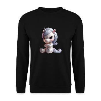 Unicorn grim 1 - Unisex Sweatshirt - black - Front - Alina (178cm) & Michal (187cm)