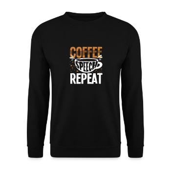 Café Discours Répéter Drôle Dicton - Sweat-shirt Unisexe - noir - Devant - Alina (178cm) & Michal (187cm)