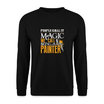 Painter Being A Painter - Unisex Sweatshirt - black - Front - Alina (178cm) & Michal (187cm)