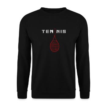 Funny Tennis Player Racket Tennis - Unisex Pullover - Schwarz - Vorne - Alina (178cm) & Michal (187cm)