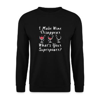 Cocktail Je fais disparaître le vin Vin - Sweat-shirt Unisexe - noir - Devant - Alina (178cm) & Michal (187cm)