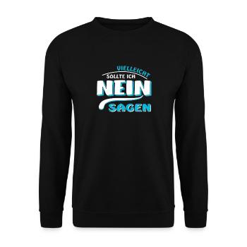 NEIN SAGEN - Unisex Pullover - Schwarz - Vorne - Alina (178cm) & Michal (187cm)