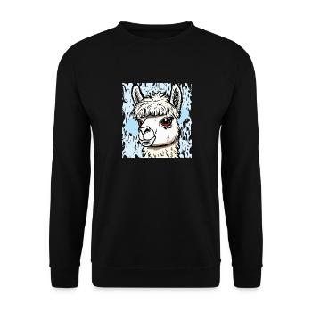 ALPACA HEAD - Unisex Sweatshirt - black - Front - Alina (178cm) & Michal (187cm)
