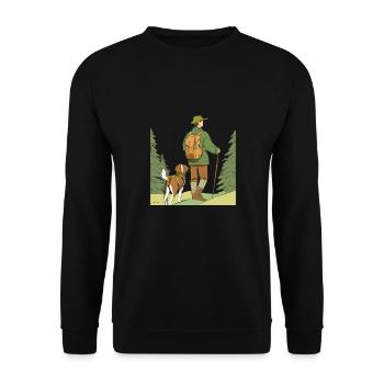 FORESTER, RANGER, HUNTER - Unisex Sweatshirt - black - Front - Alina (178cm) & Michal (187cm)