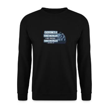 Installateur de clôtures Constructeur de clôtures Installateur de clôtures - Sweat-shirt Unisexe - noir - Devant - Alina (178cm) & Michal (187cm)