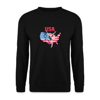États-Unis Gymnastique Patriots Stars Feux d’artifice - Sweat-shirt Unisexe - noir - Devant - Alina (178cm) & Michal (187cm)
