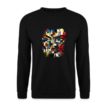 Women girl power design art female feminism symbol - Unisex Sweatshirt - black - Front - Alina (178cm) & Michal (187cm)