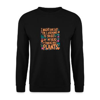 Tête par les plantes, cœur dans le jardin - Sweat-shirt Unisexe - noir - Devant - Alina (178cm) & Michal (187cm)