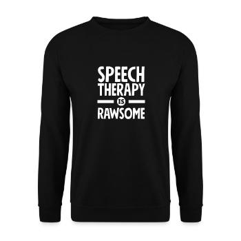Sprachtherapie Ist Rawrsome - Unisex Pullover - Schwarz - Vorne - Alina (178cm) & Michal (187cm)