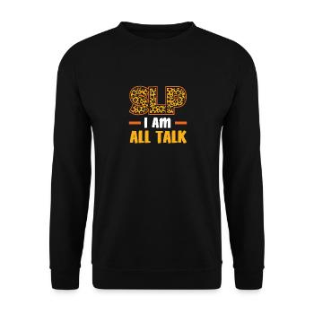 SLP I Am All Talk Leopard Pattern - Unisex Sweatshirt - black - Front - Alina (178cm) & Michal (187cm)