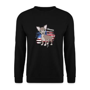 Chihuahua - Unisex Sweatshirt - black - Front - Alina (178cm) & Michal (187cm)